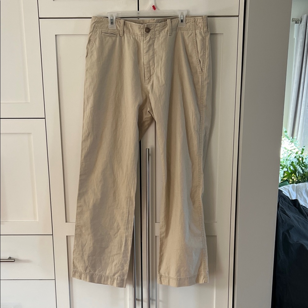 J. Crew Men's Linen Blend Khaki Chinos